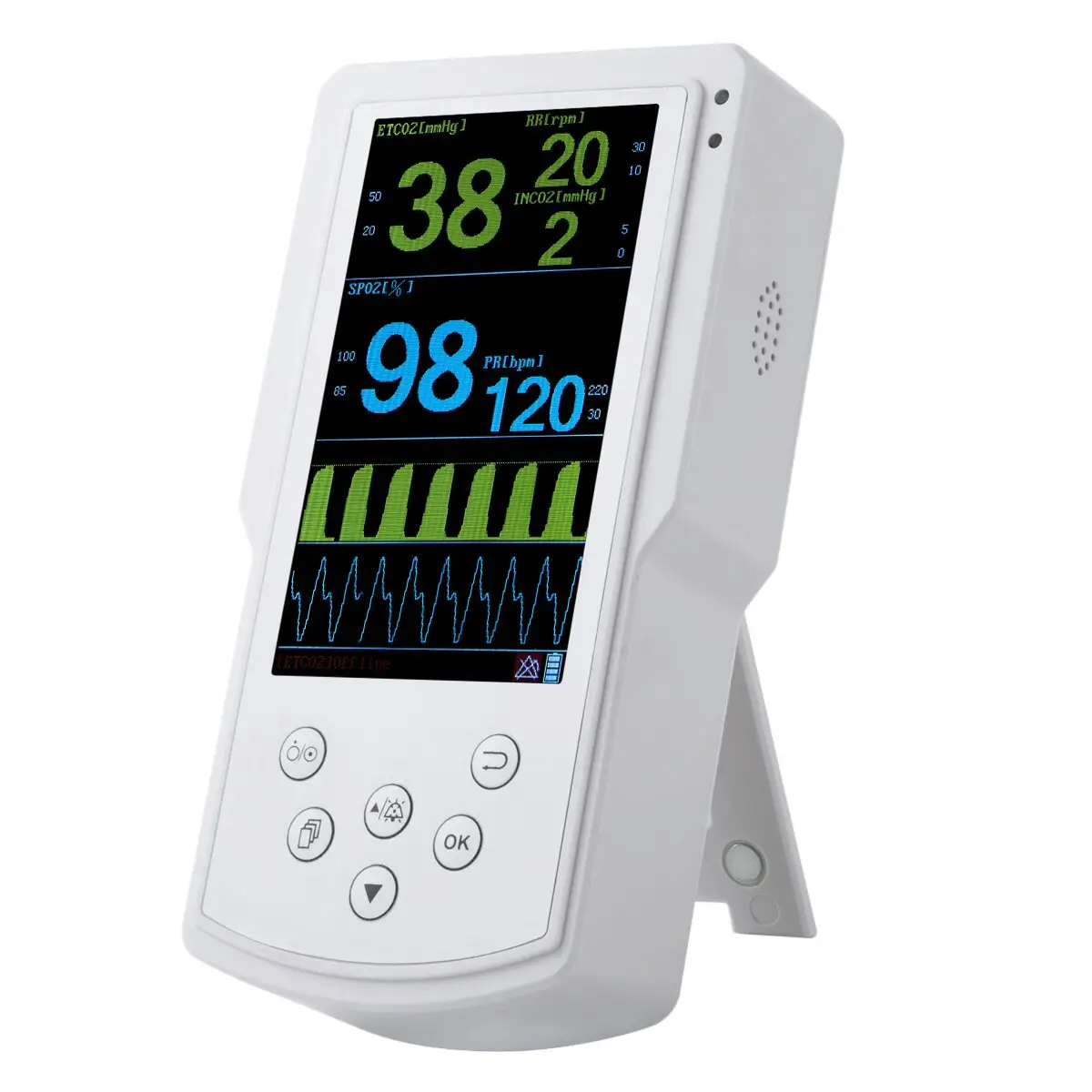 Monitor denyut jantung, monitor neonatal genggam dengan ETCO2 respirasi