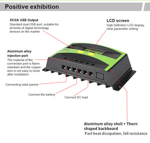 Regulador Solar inteligente, sistema de energía de 10A, 20A, 30A, 40A, 50A, 60A, PWM, 12V/24V, 48V, CA a CC - Product Image 4