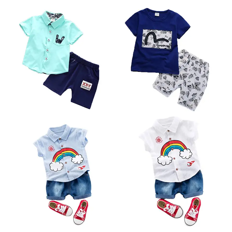 India il trasporto libero due pezzi del commercio all'ingrosso di modo del bambino del bambino bambini boutique di abbigliamento per bambini ragazzi set di abbigliamento con il prezzo all'ingrosso