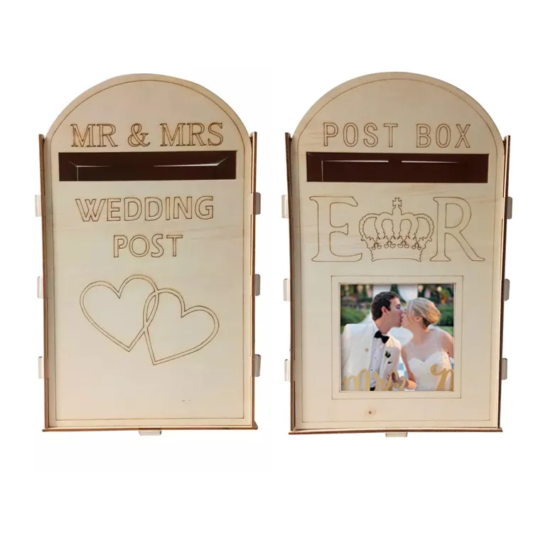 Großhandel Hochzeit Anmelden Geschenk karte Box Hochzeits dekor Postfach Ornament DIY Holzhandwerk Mailbox Briefkasten Hochzeits zubehör