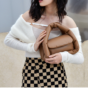 Moda kadınlar özel deri kapitone Tote çantalar Crossbody çanta yumuşak kabarık çanta - Product Image 3