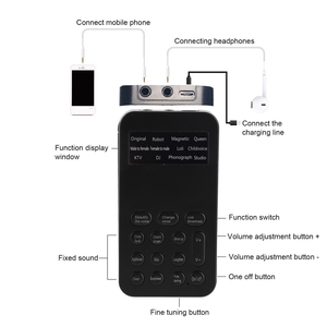 Voice Changer Multifunction 12 Sound Effects Fine Tuning Function One Click Operating Mini Sound Card Voice Changer - Product Image 6