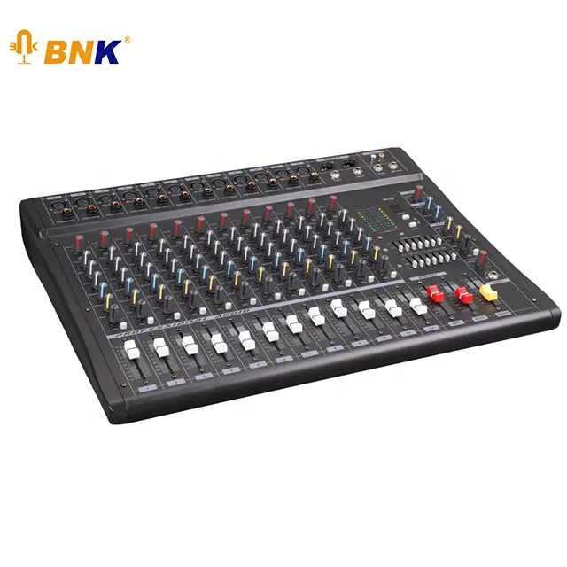 Dj mélangeur de puissance à faible bruit, 12 canaux PA, système audio mixeur de puissance avec haute qualité PMX1206