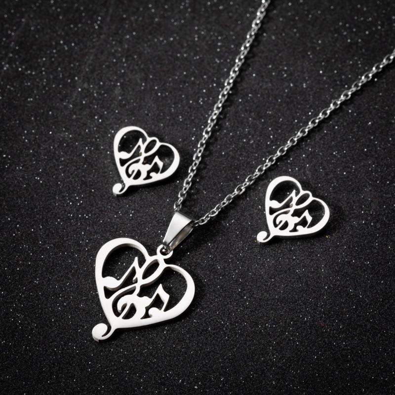 Heart musical note steel