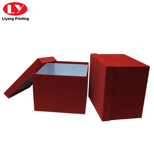 定制高级大型红色天鹅绒方形纸板纸盒，用于礼品和花卉包装 - Product Image 6