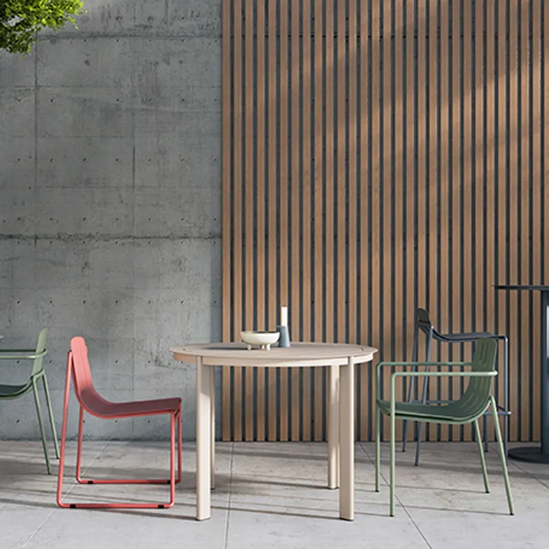 Neuankömmling Outdoor Mehrfarbige Aluminium Bunte Metall Garten Cafe Stühle