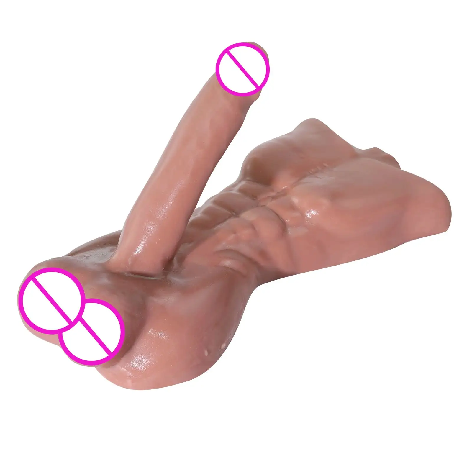 2Kg/4,4 Lb 34cm Künstliche Realistische Silikon Abs Mann Mini Sex Puppe Riesige Dildo Vagina G-Punkt Penis Sexspielzeug Für Frauen Männer Lesben