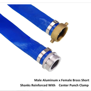 2&quot; X 100ft Blue <strong>PVC</strong> Backwash Hose Heavy Duty Discharge Drain Hose with Aluminum Pin Lug Fittings with Aluminum Pin Lug Fittings