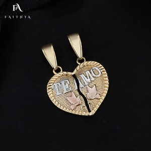 FP1024 Friendship TEAMO Heart-shaped Peace dove Three-color Necklace Symbolizing World Peace and Unity - Product Image 3