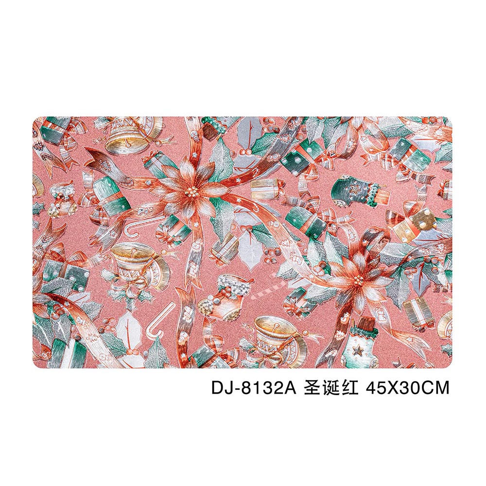 IUIU 45*30cm 6 pcs Set PVC American European Western Stylish Christmas Xmas Dining Placemats for Table