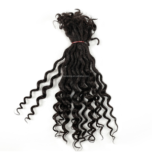 20strands/pack 1.0cm Dreadlocks Cheveux Humains Curly End Deep Goddess Locs Hair Extensions - Product Image 4