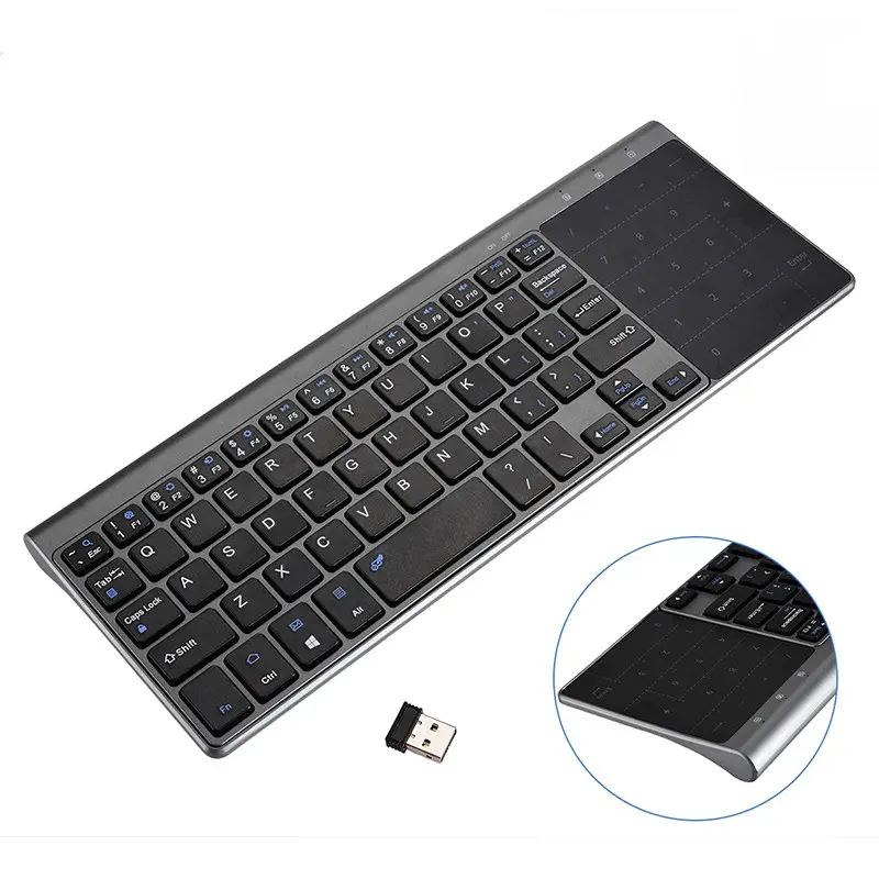 Tastiera numerica sottile 2 In 1 tastiera Wireless 2.4G con numero Mouse Touchpad per Windows Desktop Laptop PC TV Box