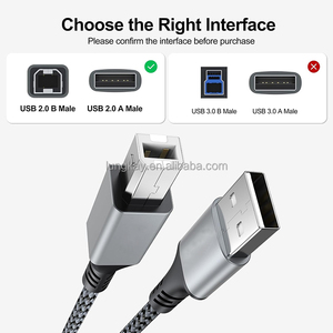 Nylon Braid <strong>USB</strong> <strong>2.0</strong> Type <strong>B</strong> Printer Cable Long Cord <strong>USB</strong> <strong>a</strong> to <strong>B</strong> Data Transfer Cable for Camera and Computer - Product Image 2