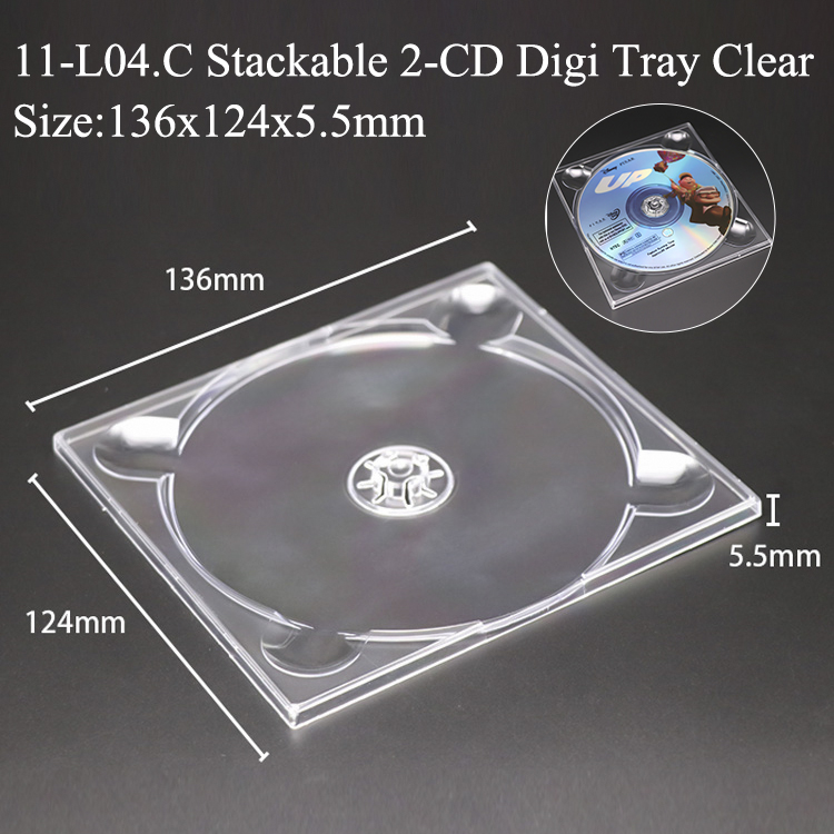 Plateau Digi empilable pour 2 CD Transparent L04