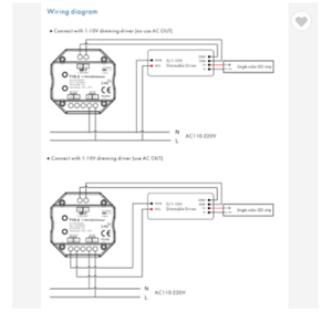 Skydance T18-2 1-10V Rotary Glass Panel Dimmer AC <strong>Relay</strong> 1 Channel <strong>Output</strong>/<strong>Wireless</strong> Rotate Knob Remote <strong>Controller</strong> - Product Image 5