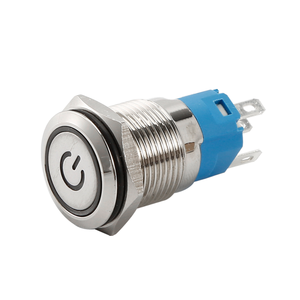 16mm Start Power Metal <strong>Push</strong> <strong>Button</strong> <strong>Led</strong> 3 5 Pin 1NO Flat Round Head Stainless Steel Momentary <strong>Push</strong> <strong>Button</strong> <strong>Switch</strong> <strong>With</strong> Light - Product Image 5
