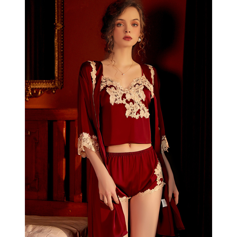 Ensemble trois pièces rouge vin