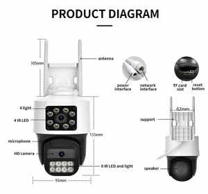 Icsee Wireless IP Home Security <strong>Camera</strong> Full HD 6MP Dual Lens with High-Speed Spherical WiFi PTZ Two-Way Audio Dual Video - Product Image 4