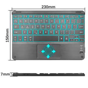 Teclado inalámbrico retroiluminado RGB de 7 colores con panel táctil para iPad Samsung Smart Tablet Mini teclados portátiles USB tipo C 78 teclas - Product Image 5