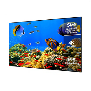 100 "16:9 Marco fijo 4K Hd Alr Pantalla de proyector Montado en la pared Metal 1,2 cm Marco estrecho Pantalla de proyector antiluz - Product Image 1