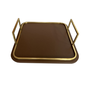 定制皮革托盘中密度纤维板矩形金属托盘桌面储物托盘 - Product Image 4