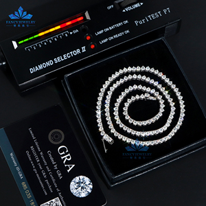 สร้อยข้อมือคุณภาพสูง3มม. GRA VVS Moissanite สร้อยคอเทนนิสทำจากน้ำแข็งสร้อยข้อมือ3ง่ามพร้อมด้วยเครื่องทดสอบเพชรของขวัญสายโซ่เคลือบทองสำหรับปาร์ตี้ - Product Image 3