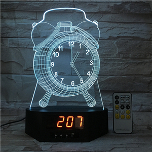 Nice Clock Shape Acrylic Clock Base <strong>Lamp</strong> 7 Colors Changeable with Alarm Clock Function Night Light Dropshipping Wholesale - Product Image 6