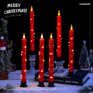 2 \ "3 \" 6 \ "Candelabro de Navidad sin llama Cadena de luz de cera Nuevo diseño Base alimentada por batería Seguro y confiable - Product Image 2