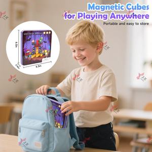 2025 Trending 49 Stuks Plastic Magnetische Kubussen Steel Leren Reis Speelgoed Set Draagbare Blikken Doos Mini Magnetische Bouwstenen Voor Kinderen - Product Image 6