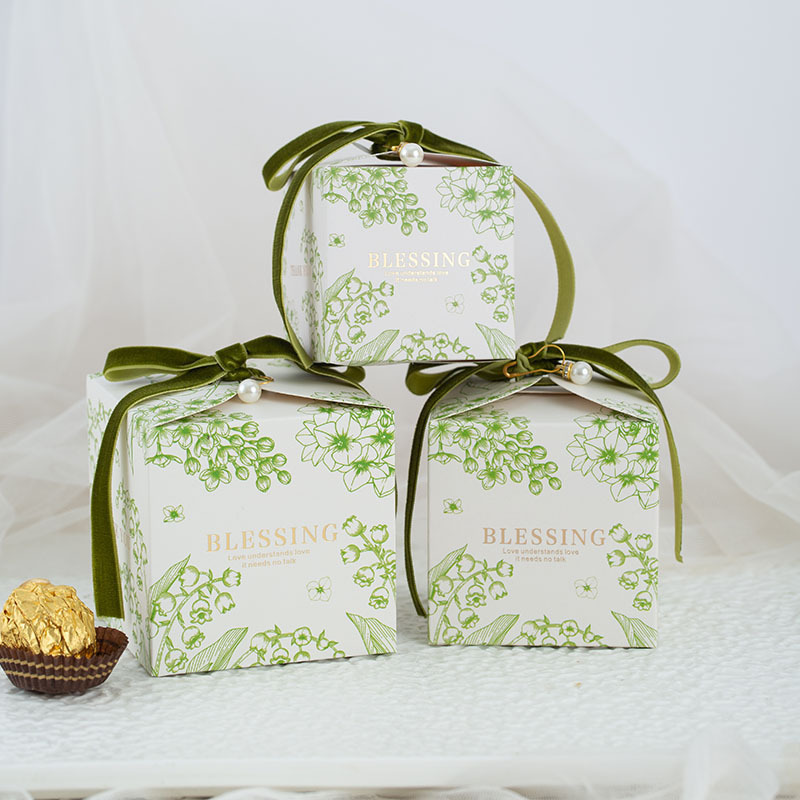 Cuir vert avec la boîte de perle