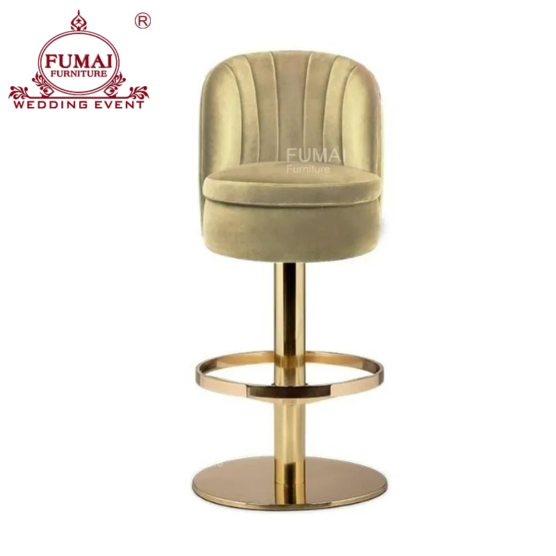 Siège multifonction de bar en acier inoxydable pour moto, chaise moderne, tabouret haut, en métal, or