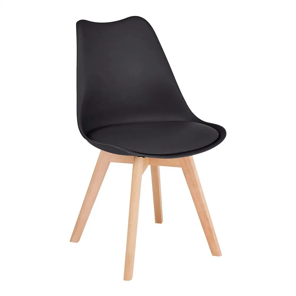 Cadeiras de jantar de plástico PP Sillas de polipropileno com pernas de madeira para design contemporâneo nórdico por atacado