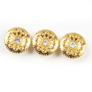 Luxury Alloy Snap Button Flower <strong>Pattern</strong> Diamond Studded 17Mm Gold Jeans Button and <strong>Rivets</strong> for Clothes - Product Image 5