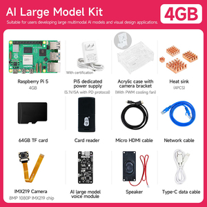 Al โมเดลขนาดใหญ่และการโต้ตอบด้วยเสียงชุดบอร์ดราสเบอร์รี่ Pi <span class=keywords><strong>5</strong></span>พร้อมกล่องโลหะชุดอุปกรณ์เสริมที่ใช้งานได้หลากหลาย - Product Image 4