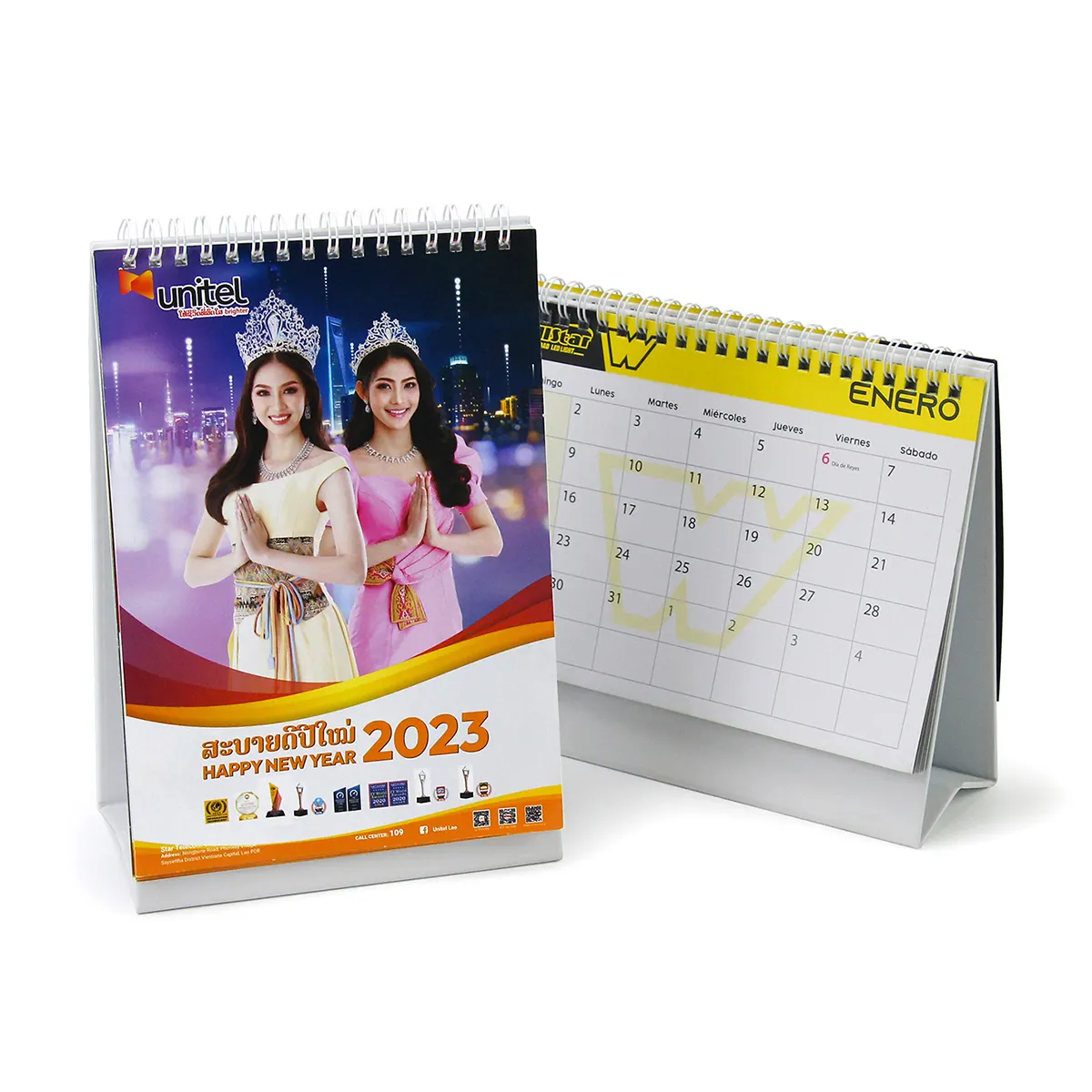 Regali aziendali di marca aziendale calendario da tavolo perpetuo affermazione stampa personalizzata Personalisierte Mit Logo Kalender