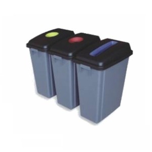60L 3つのビン分類ゴミ箱ボトルと紙のごみ箱 - Product Image 1