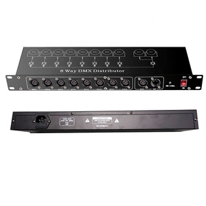 เครื่องขยายสัญญาณ512 DMX 8ทางตัวควบคุมไฟเวทีพร้อมตัวแยกเหล็กไฟ LED สำหรับดีเจ