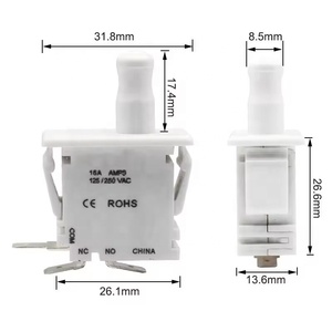 Pulsante Cherry 16A Pul-Push 3pin interruttore della porta tirare fuori per bloccare Cheat Selflocking funzione interruttore della porta - Product Image 2
