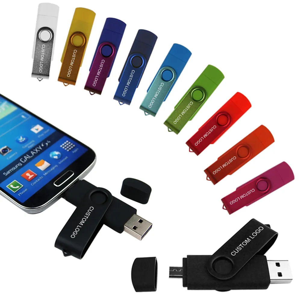 Logo personalizzato OTG usb flash drive 1GB 2GB 4G 8G 16G 128M 512M 2 in 1 per il telefono tablet pendrive USB2.0/3.0 flash disk