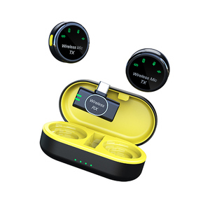 Micrófono Lavalier inalámbrico Plug-and-Play más nuevo con función de tarjeta de sonido Conexión de dispositivo dual para Android para sistemas IOS