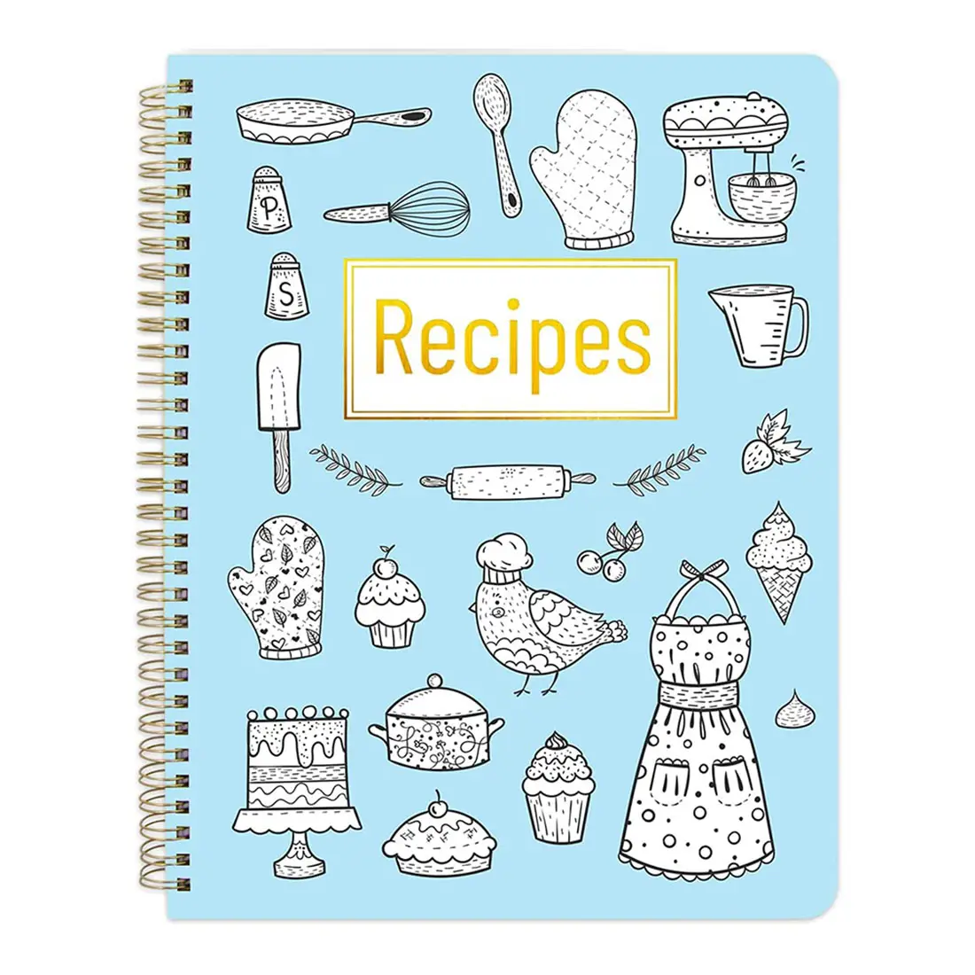 Carpeta en blanco con recetas familiares bonitas en espiral personalizable, libros para escribir en tus propias recetas, libro de cocina, cuaderno diario de recetas