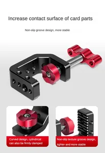 Metal kamera masası C kelepçe dağı standı ile 1/4 3/8 vida deliği için DSLR kamera fotoğraf Led Video dolgu işığı masaüstü braketi - Product Image 6