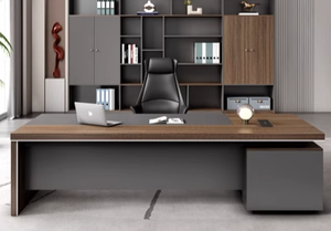 Ergonomic <strong>Computer</strong> <strong>Executive</strong> Desk MDF Wooden <strong>Executive</strong> Table Light Color Table with Oversized VentsDesk - Product Image 4