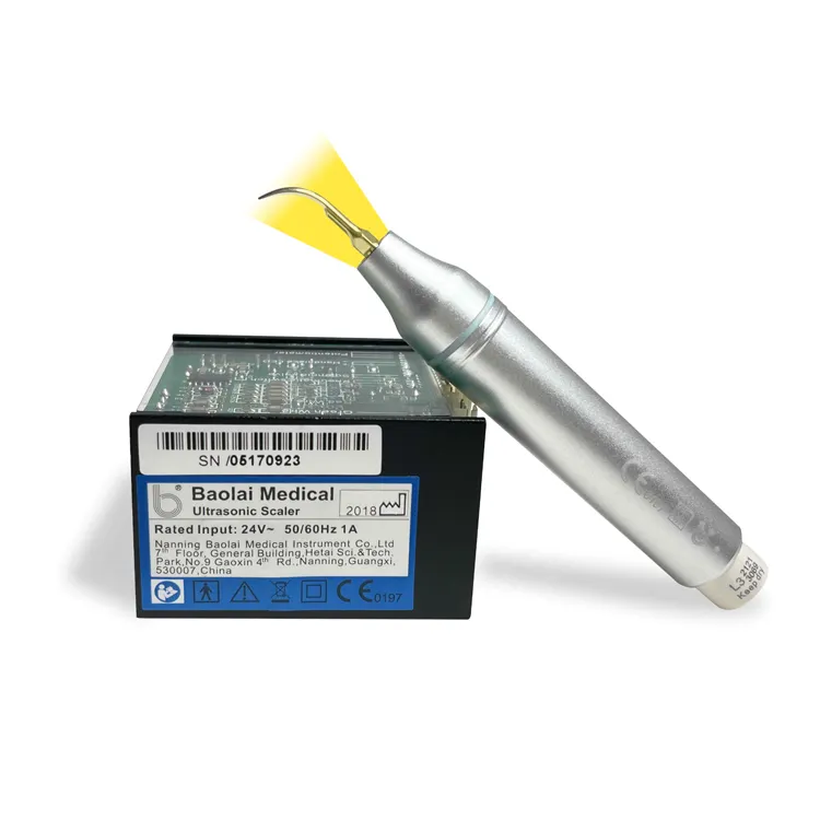 Baolai C7L raspador ultrassônico piezo dentário embutido com peça de mão LED em liga de alumínio e Certificação CE 510K