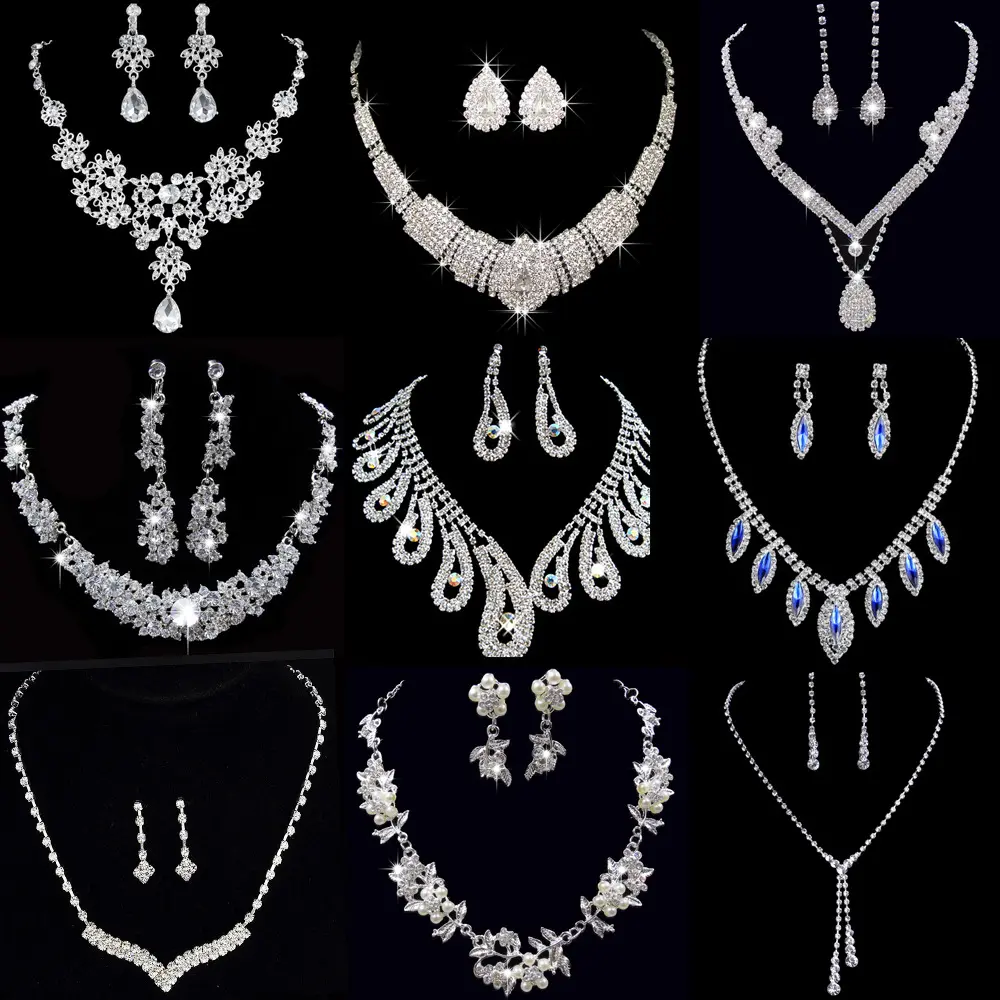 PUSHI-Conjunto de pendientes y collar de circonia cúbica para mujer, juego de joyería nupcial de lujo, gotas de mariposa, joyería de boda