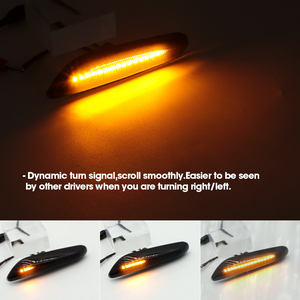 Amber Dynamic Turn signal Lamp with Smoke Black Len Flow Side Blinker Indicator Yellow Sequential <strong>Led</strong> Car Side Marker Light - Product Image 4
