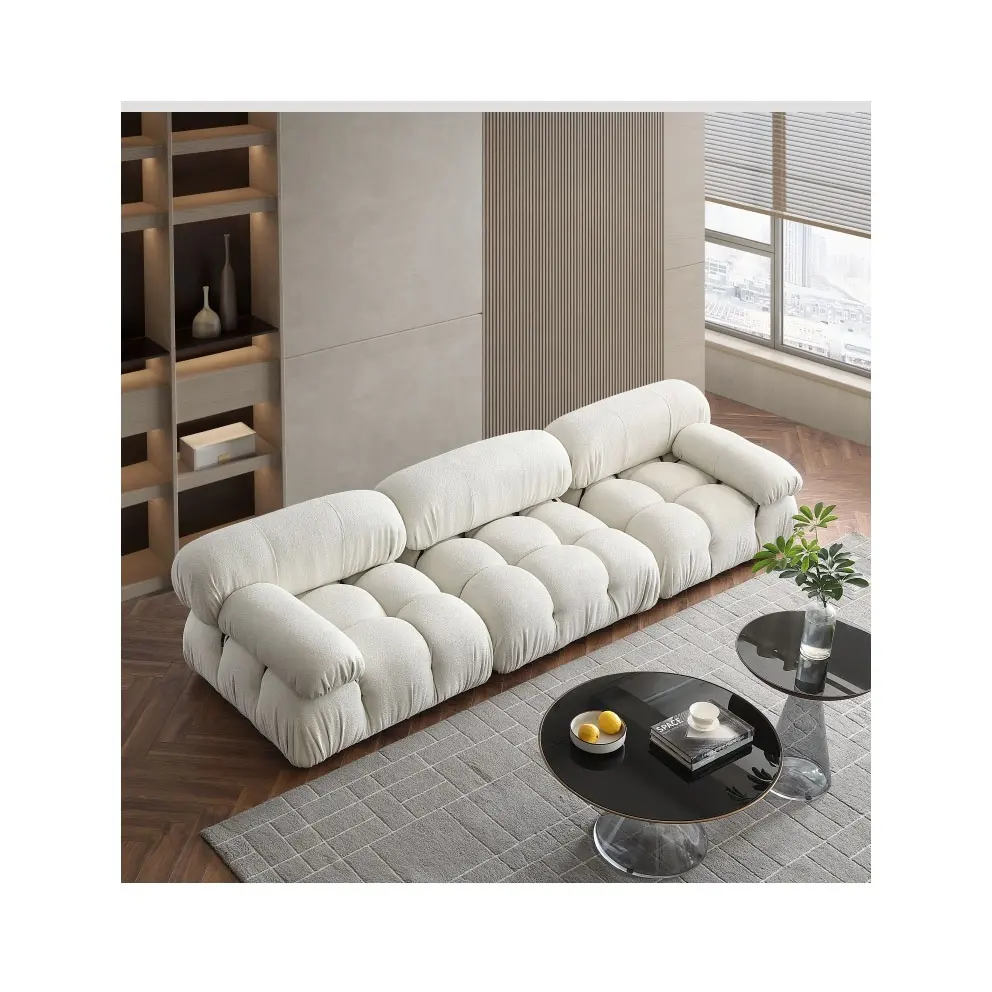 Роскошная мебель для гостиной кремовый угловой диван современный I-образный тканевый бархатный модульный диван серый секционный диван