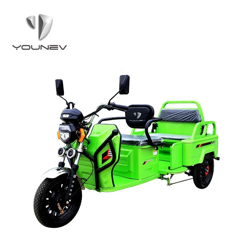 Triciclos de carga para adultos YOUNEV, motocicleta eléctrica de 3 ruedas, triciclo de pasajeros para ocio, 48V, 500W