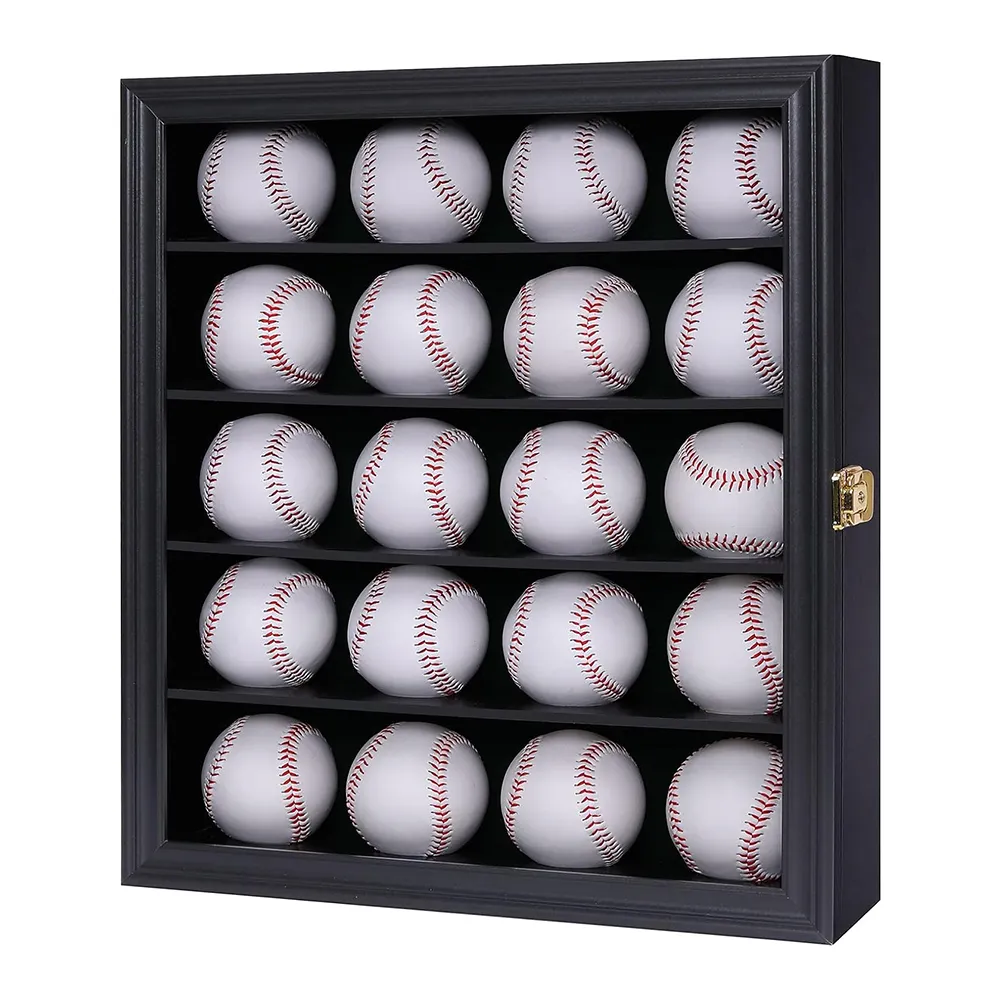 Акриловая дверная бейсбольная витрина, настенная деревянная полка для шкафа для хранения в гостиной, 20 решений для хранения бейсбола