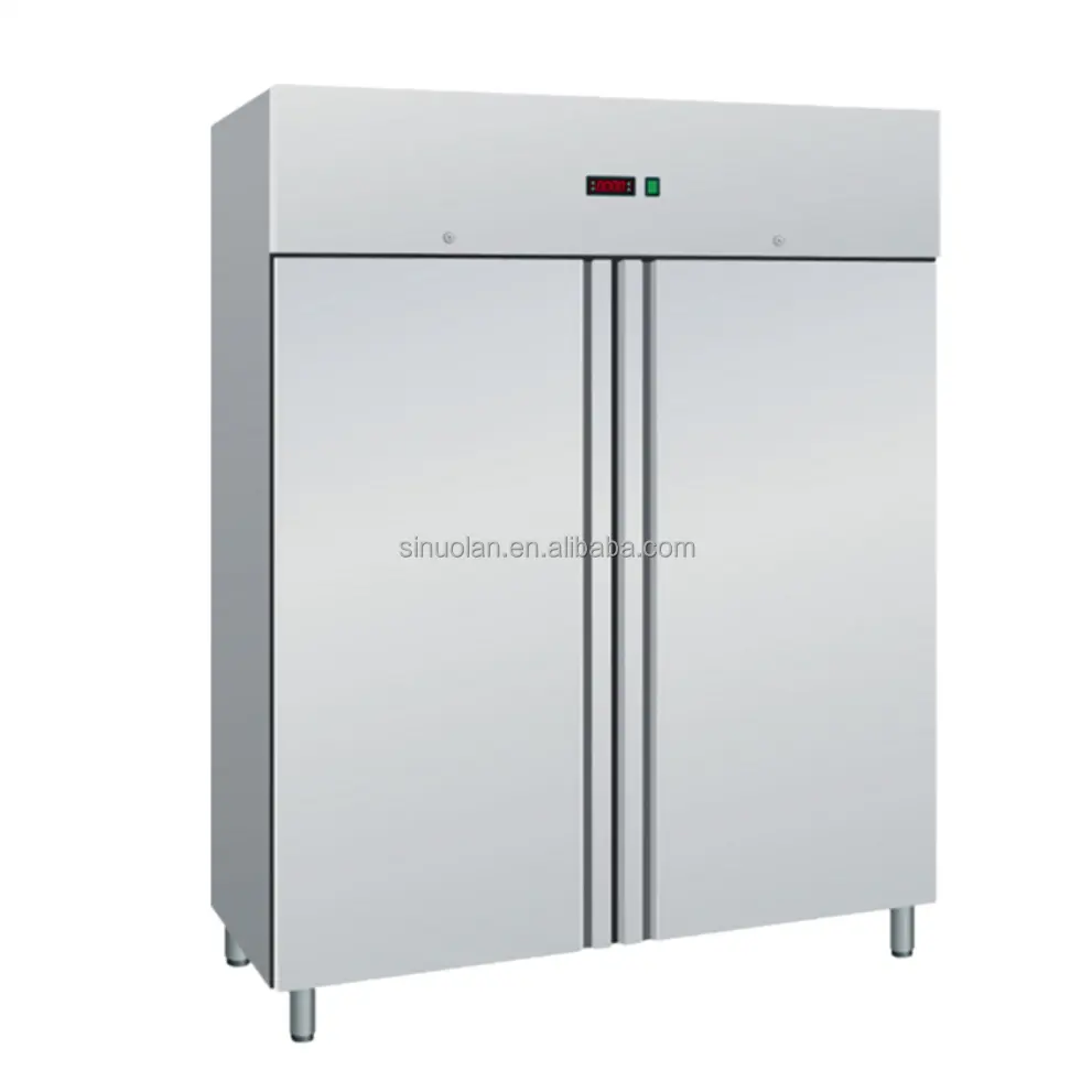 Refrigerador comercial Combo para cocina, 1000L, puertas dobles, congelador Vertical inferior